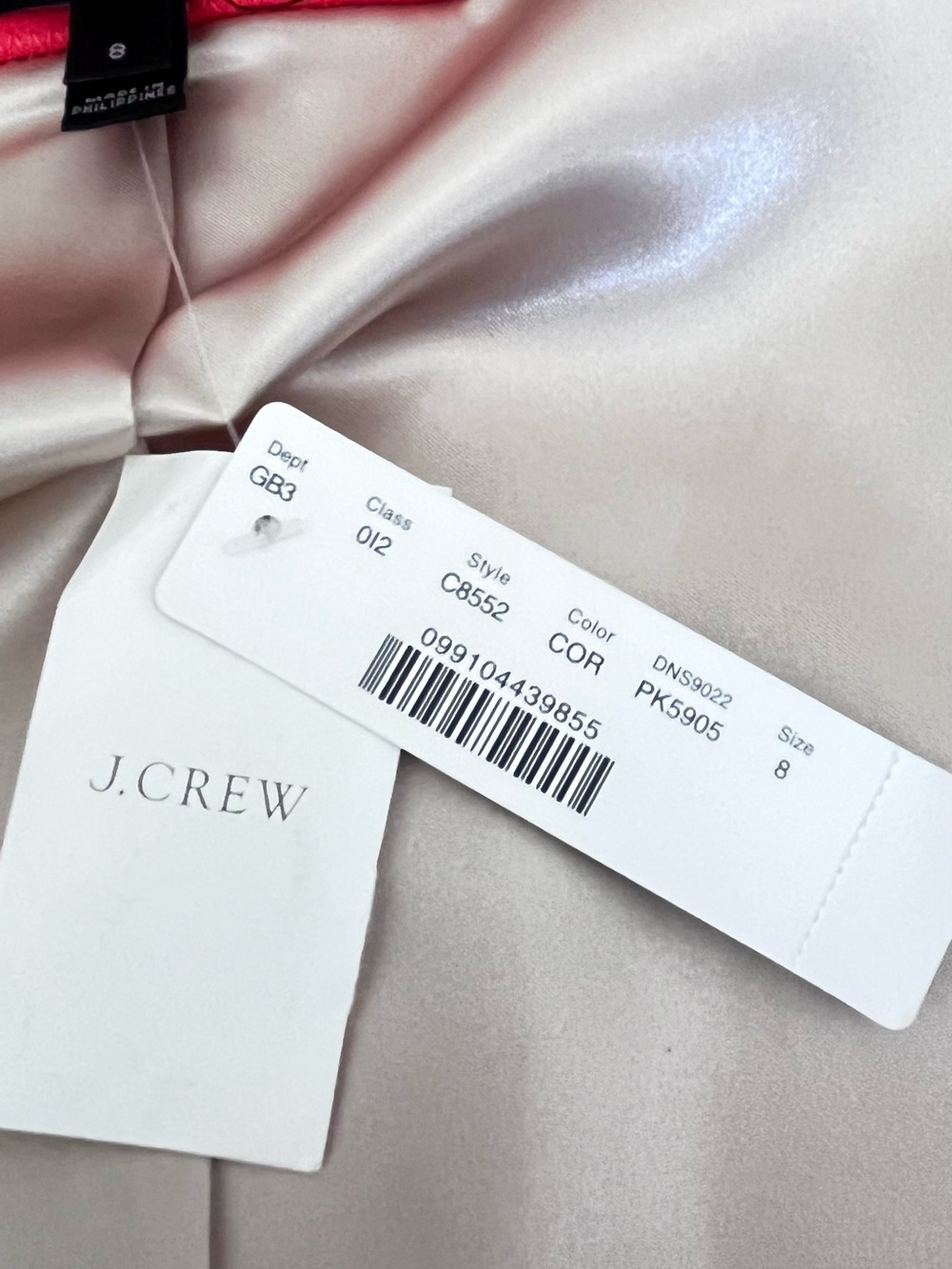 NWT J.Crew Regent Topcoat Coral Poppy * - Picture 10 of 11